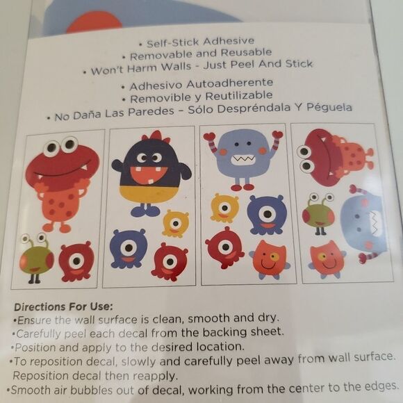 Graco Baby Monsters Nursery Bedroom Wall Decal Set - Picture 4 of 4